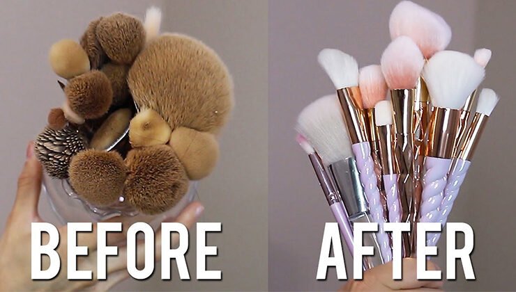 How do you clean your brushes and sponges?