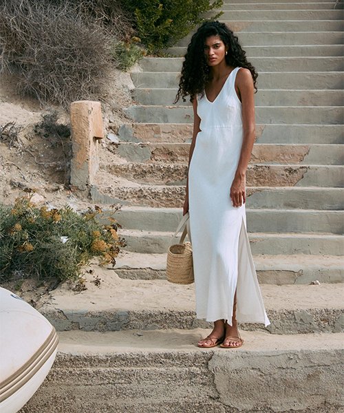 Linen maxi dress