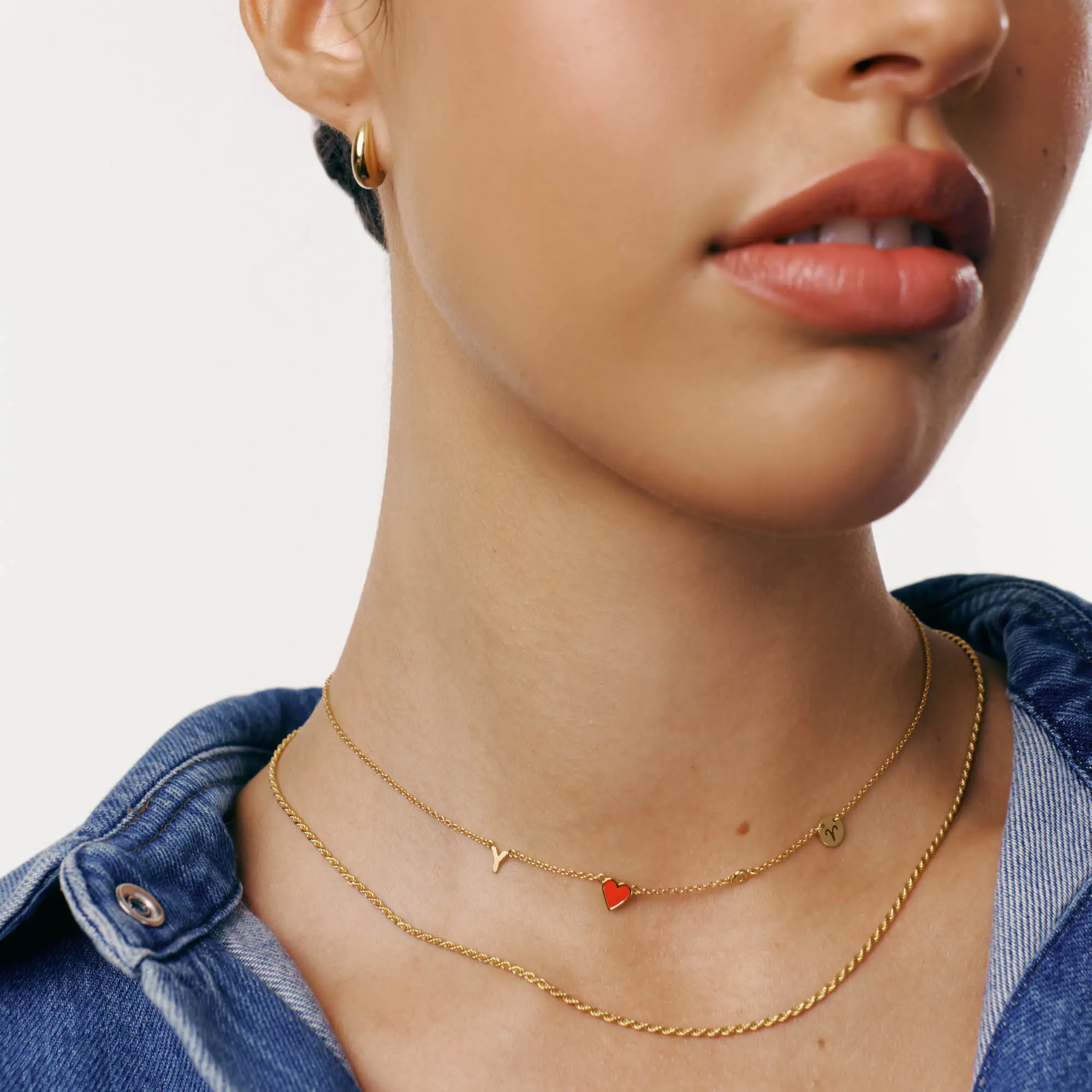 Inez Initial Heart Necklace with Diamond