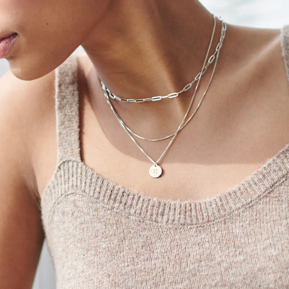 individually engraved disc pendant